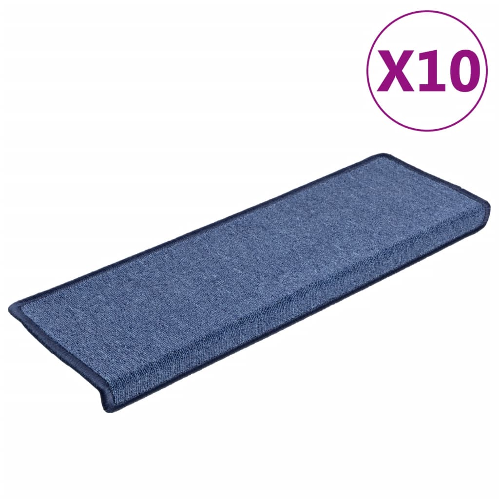 Vidaxl -Treppenmatten 10 ST 65x21x4 cm blau