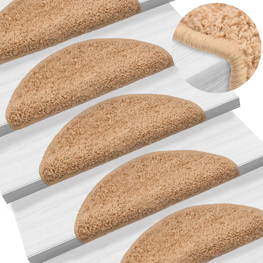 Vidaxx Stufenmatten 10 Stück 56x17x3 cm beige halbrund