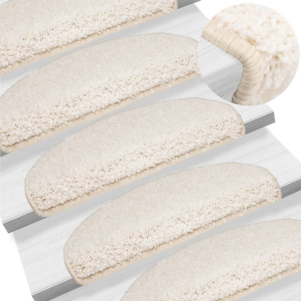VidaXL Stufenmatten 10 Stk. 65x21x4 cm weiß halbrund groß