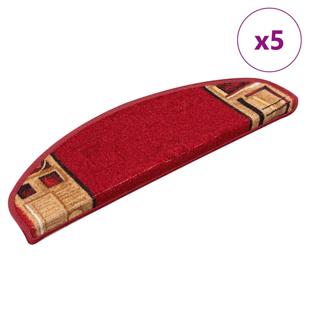 VidaXL Stufenmatten selbstklebend 5 Stück 65x21x4 cm rot