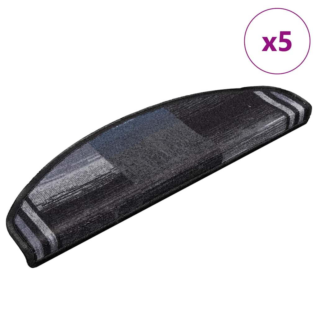 VidaXL Stufenmatten selbstklebend 5 Stück 65x21x4 cm Schwarz und Grau