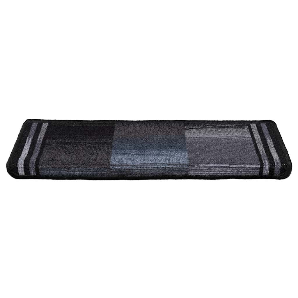 VidaXL Stufenmatten selbstklebend 5 Stück 65x21x4 cm Schwarz und Grau