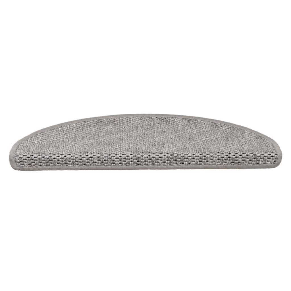 Vidaxl-Treppenmatten selbstklebend 15 St. Sisal Look 65x21x4cm Silberfarbe