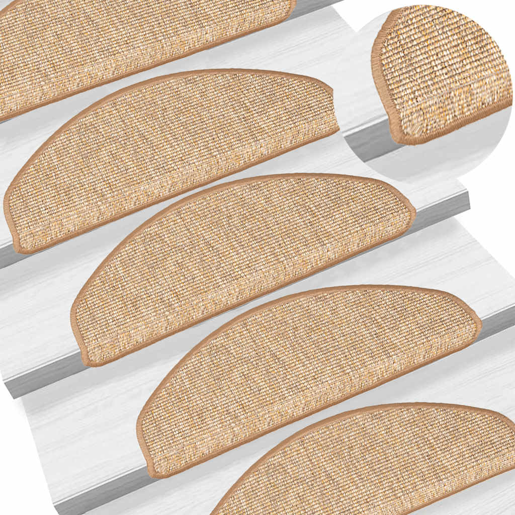 VidaXL Stufenmatten selbstklebend 15 Stück 65x21x4 cm Hellbraun