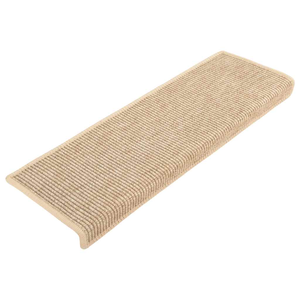 Vidaxx Stufenmatten 15 St. 65x21x4 cm hellbeige mit rechteckigem Rand