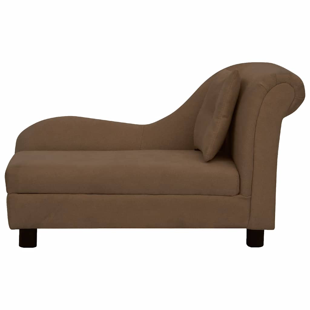 Vidaxxl Hundesofa mit Kissen 83x44x44 cm Plüsch braun