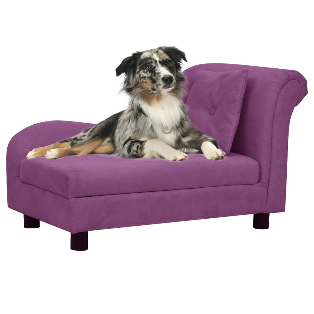 VidaXL Hundesofa mit Kissen 83x44x44 cm Plüsch Burgunderrot