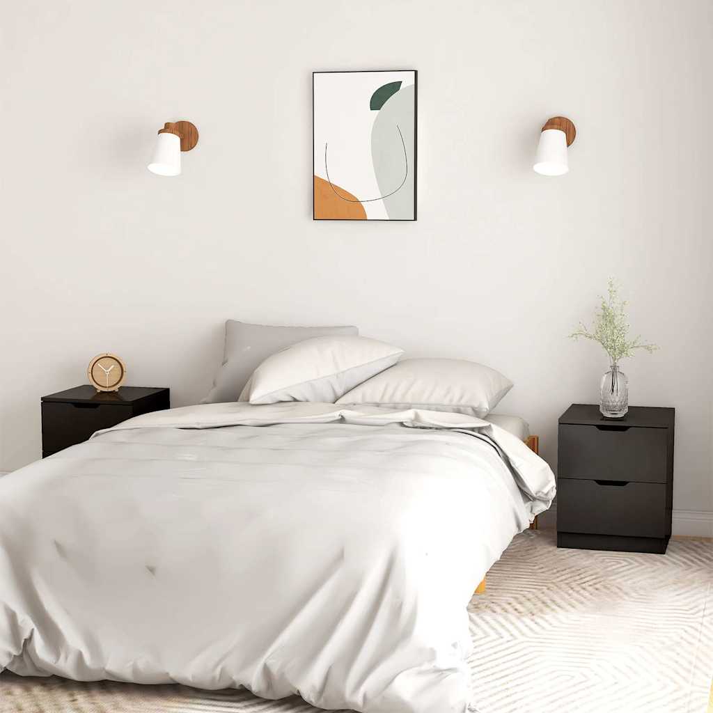 Vidaxl nachtkastjes 2 st 40x40x50 cm bewerkt hout zwart