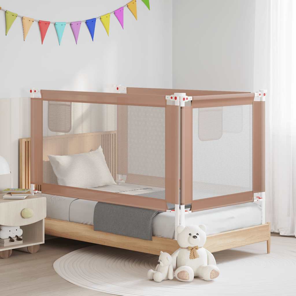 Vidaxl Bedhek Kleinkind 140x25 cm Stofftaupe
