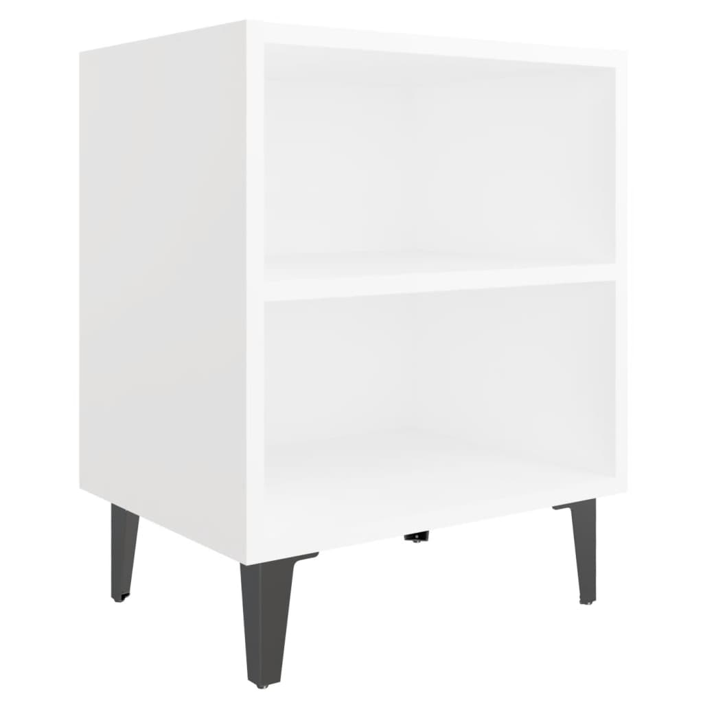 Vidaxl nachtkastje met metalen poten 40x30x50 cm wit
