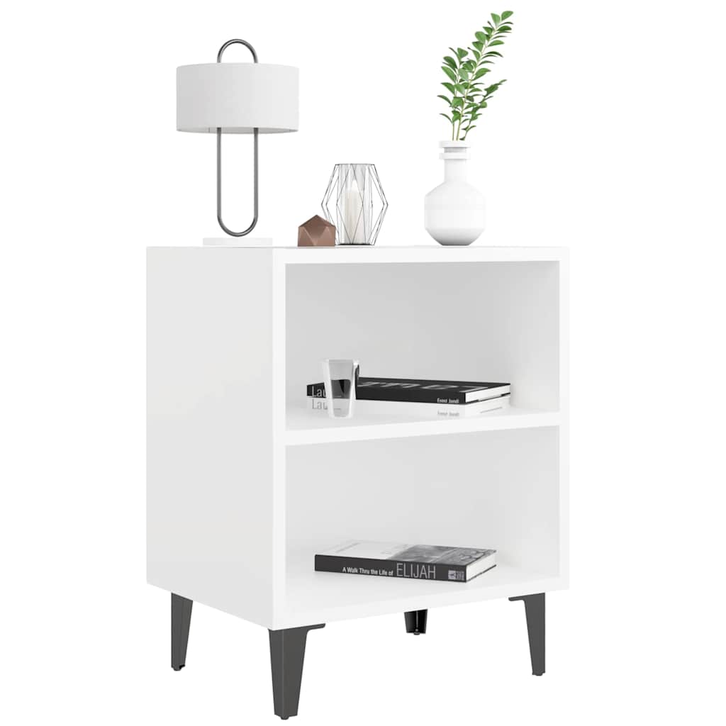 Vidaxl nachtkastje met metalen poten 40x30x50 cm wit