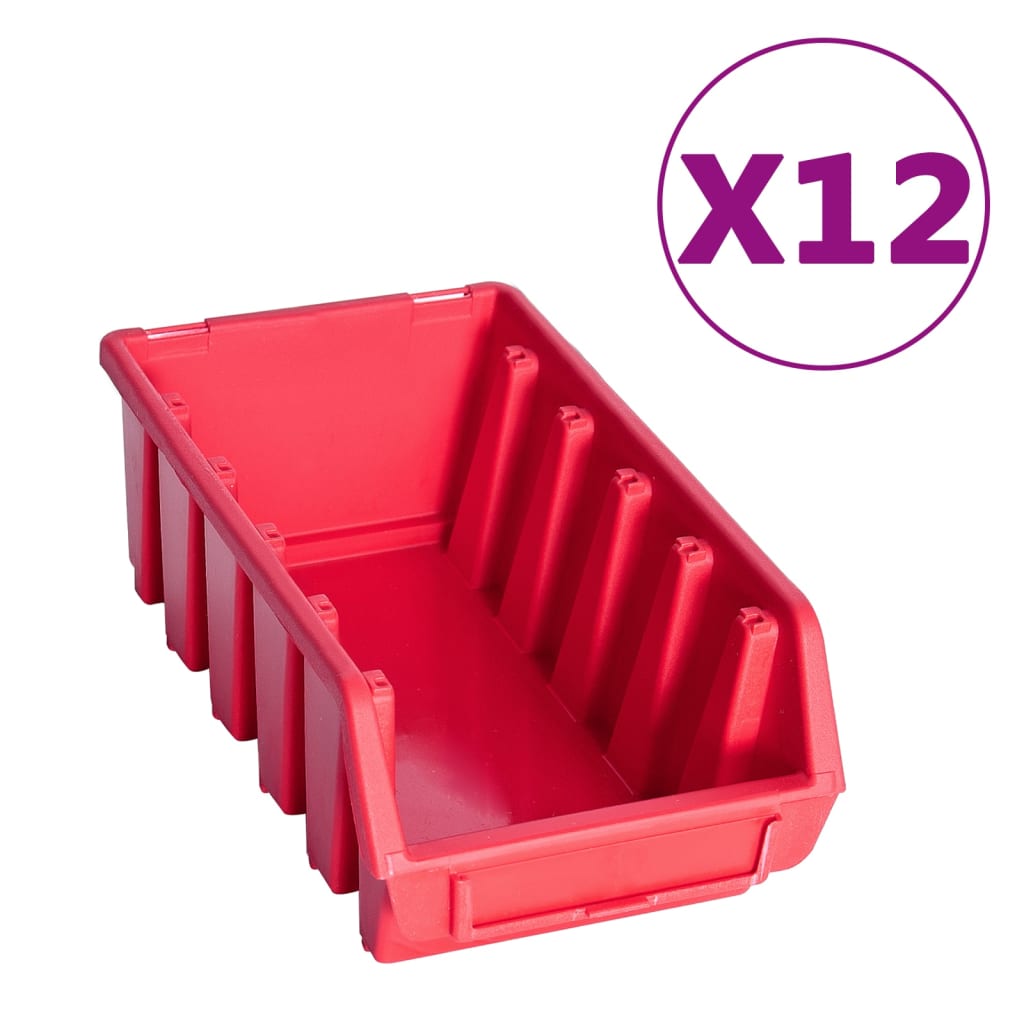 Vidaxx 80-teiliges Aufbewahrungsbox-Set mit Wandpaneelen in Rot und Schwarz