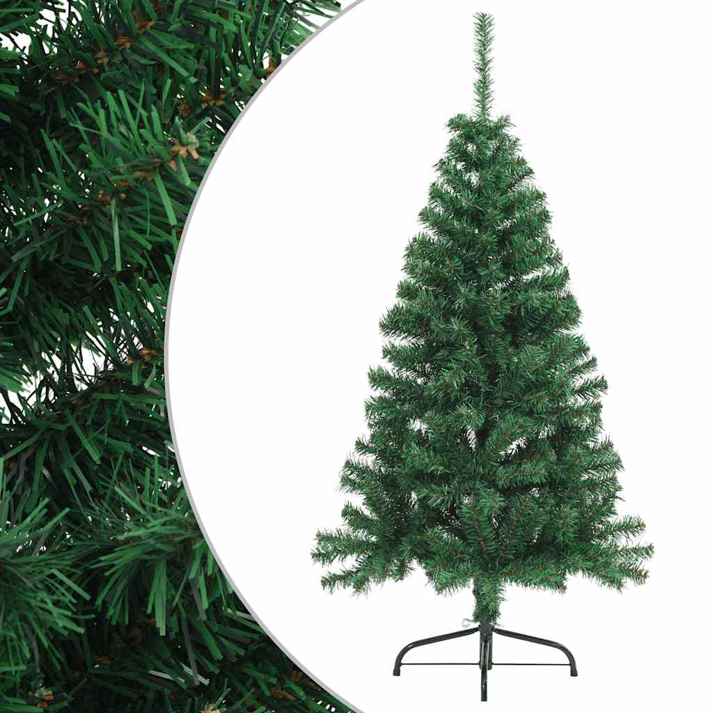 Vidaxl Kunstkerstboom mit Standard halb nach 120 cm PVC Green