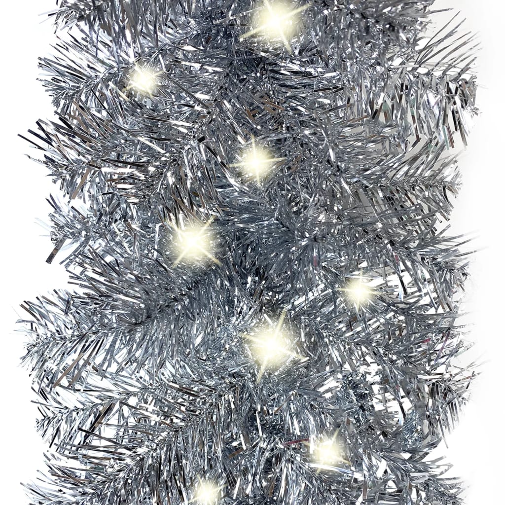 Vidaxl Weihnachtsgirlande mit LED -Leuchten 10 m silberfarben
