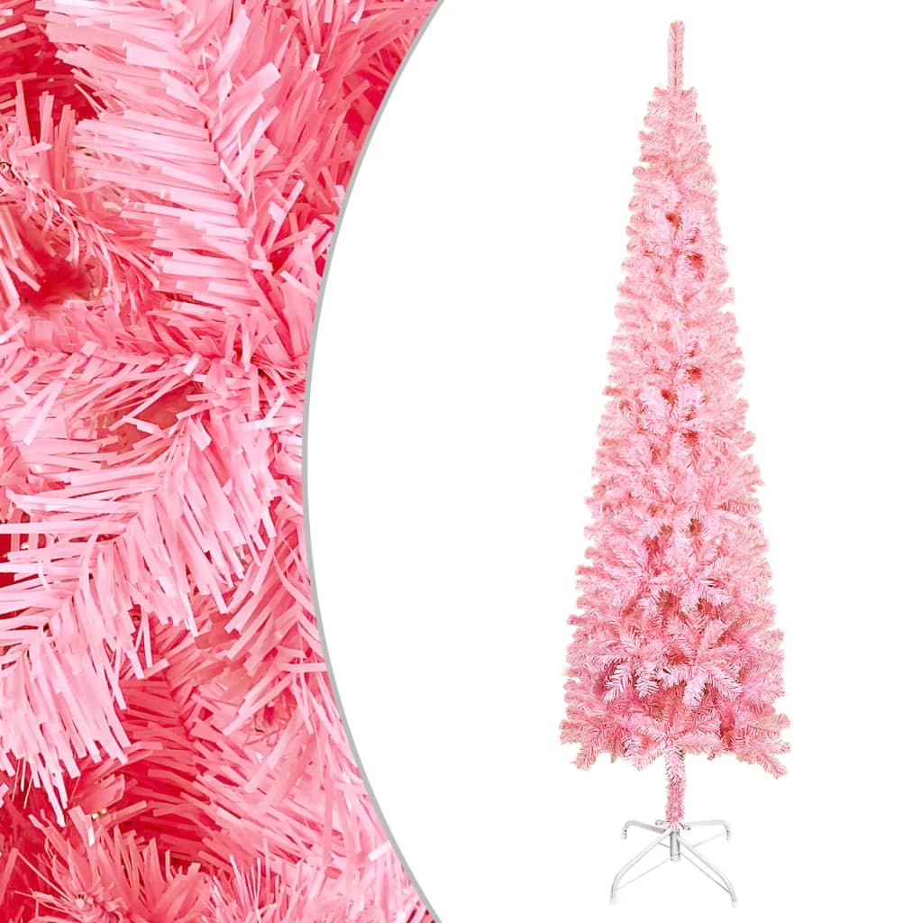 Vidaxl Weihnachtsbaum schmal 150 cm rosa