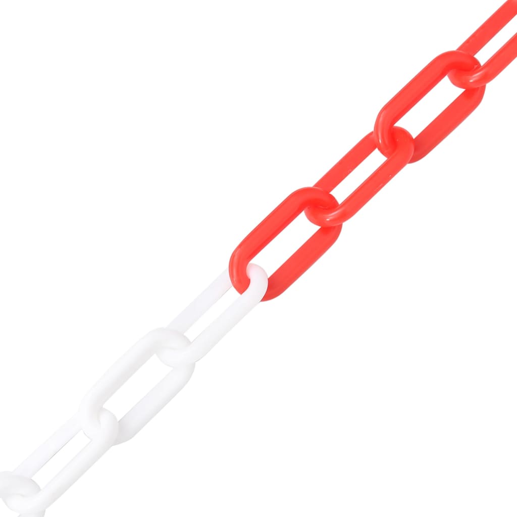 VIDAXL -Sicherheitskette Ø 8 mm 30 m Kunststoff Rot und Weiß