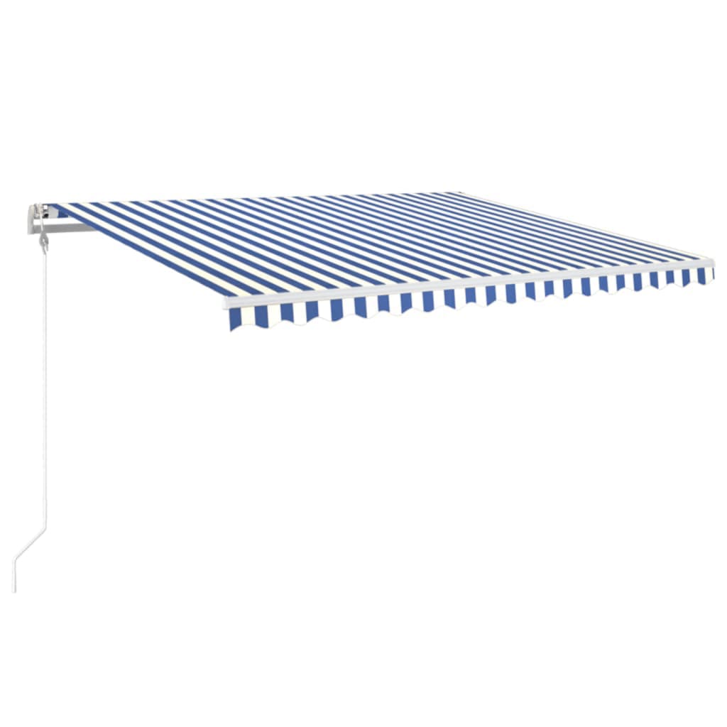 Vidaxl Luifel erstreckt sich automatisch 450 x 350 cm blau und weiß