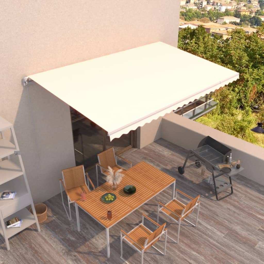 Vidaxl luifel erstreckt sich manuell 500x350 cm cremefarben.