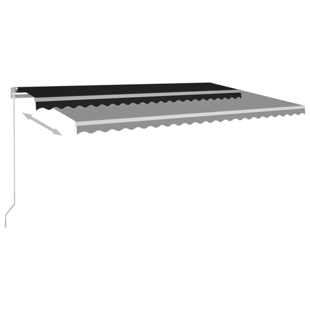 Vidaxl luifel manuell ausziehbar mit LED 500x350 cm Anthrazitfarbe