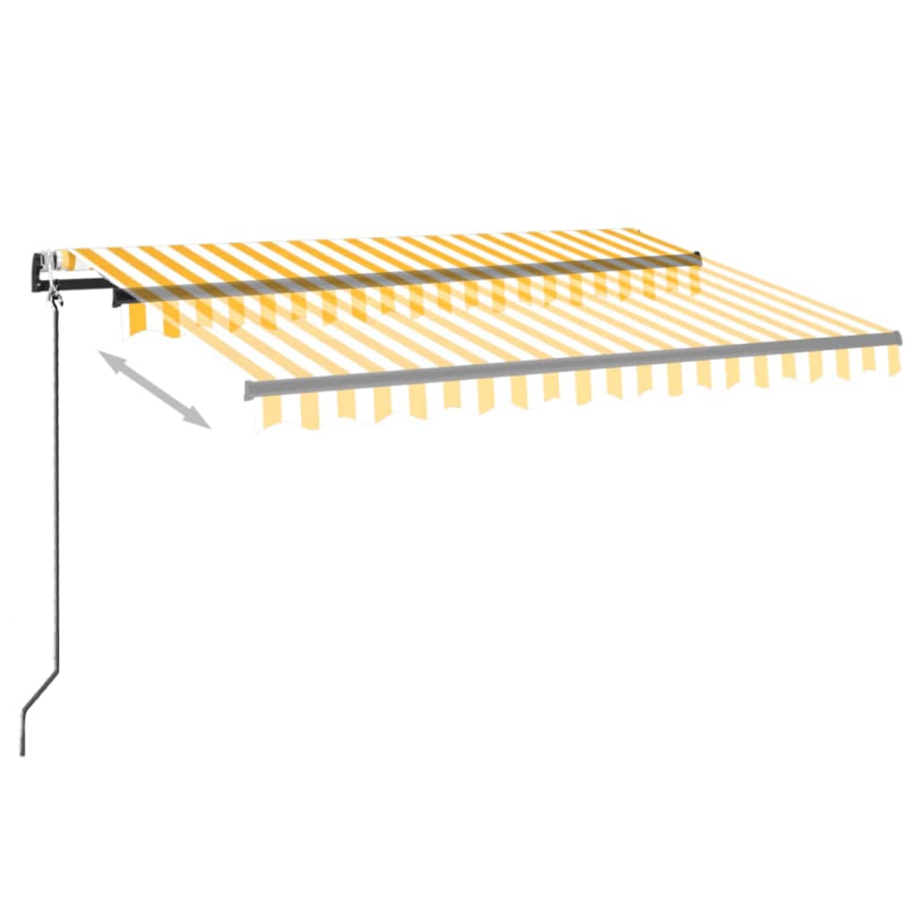 Vidaxl Luifel Automatik mit LED- und Windsensor 350x250 cm gelb und weiß