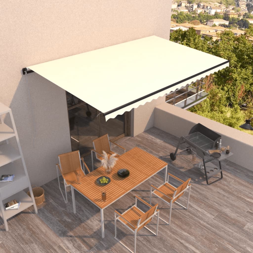 Vidaxl luifel erstreckt sich manuell 500x300 cm creme -gelöscht