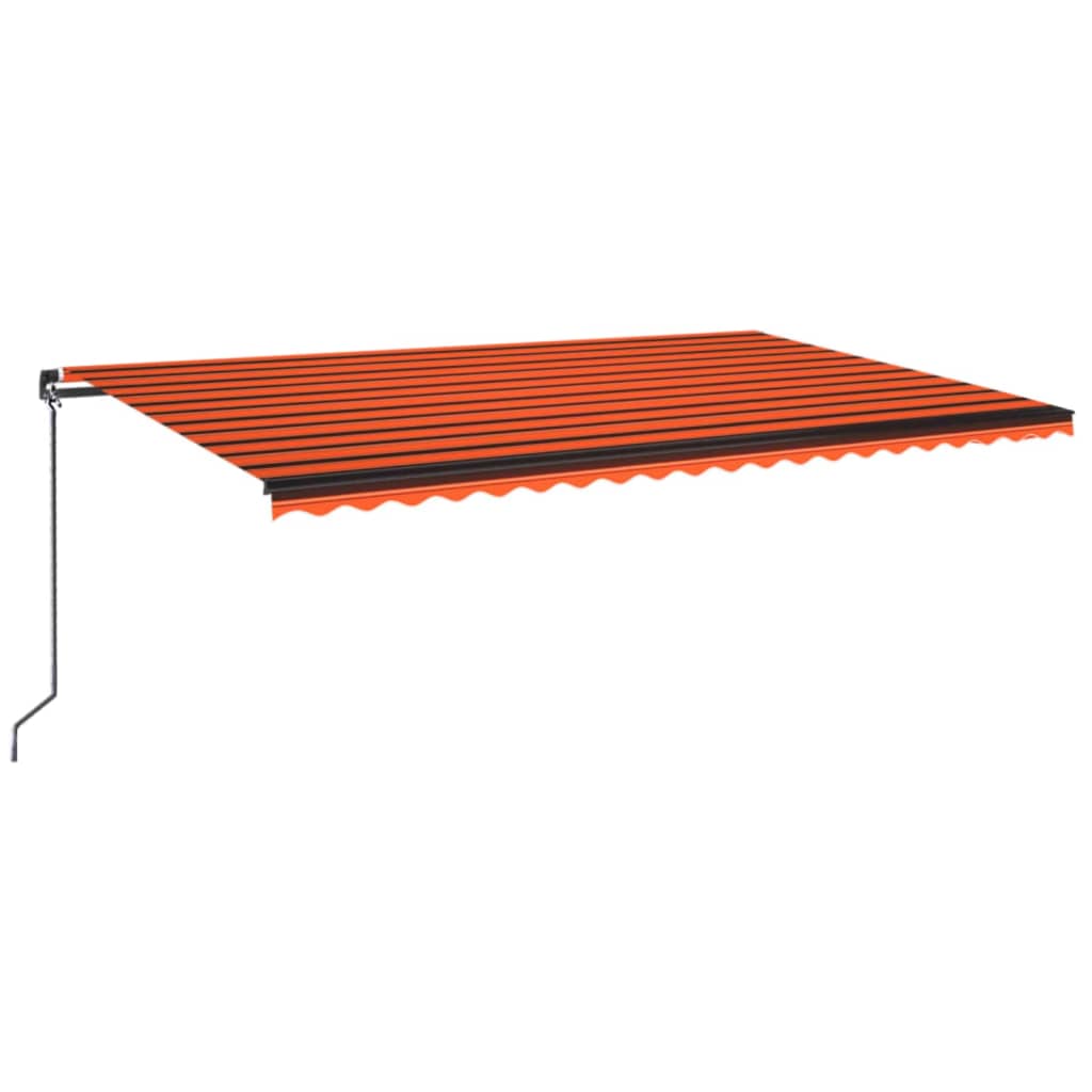 Vidaxl Luifel manuell ausziehbar mit LED 500x350 cm Orange und Braun