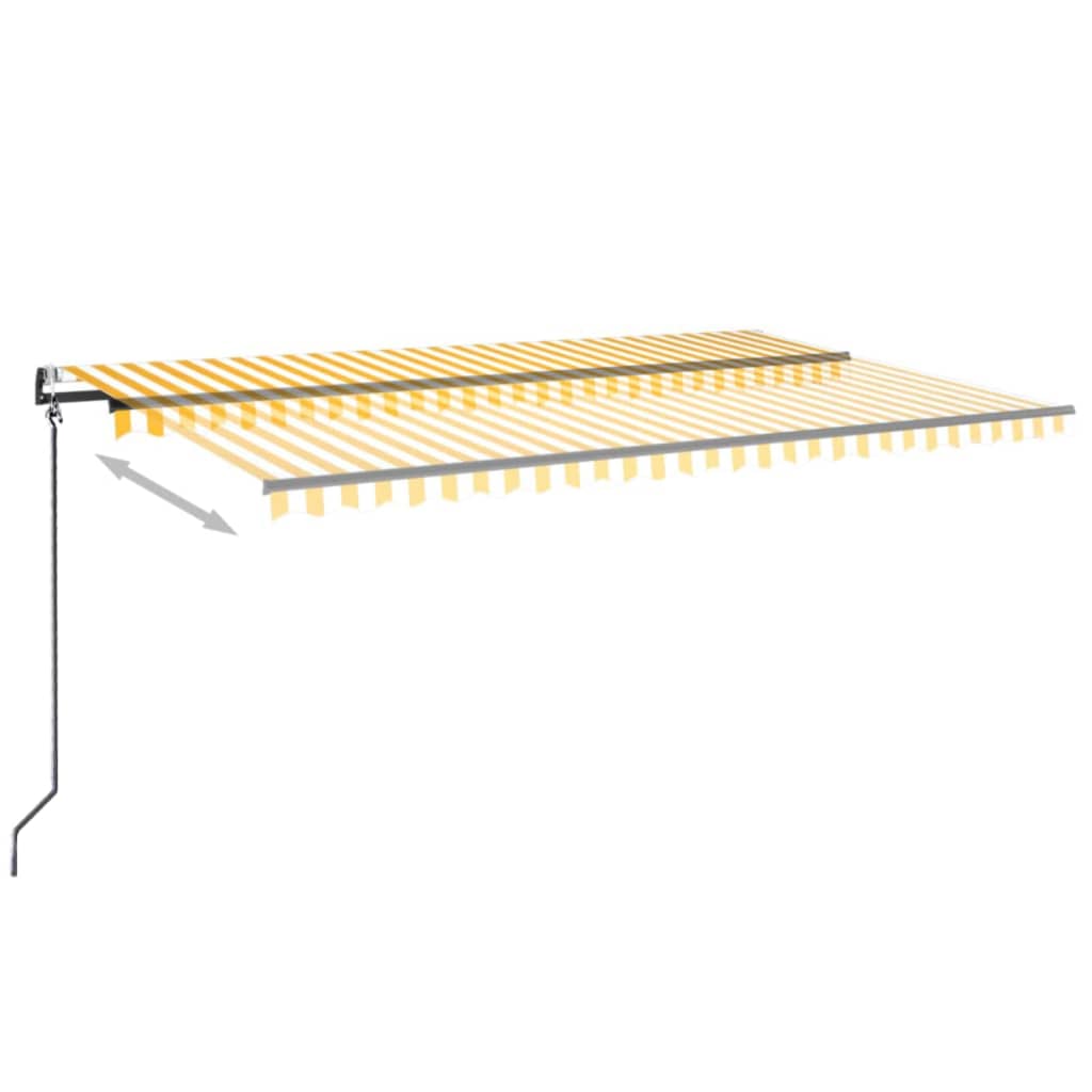 Vidaxl Luifel Automatik mit LED- und Windsensor 500x350 cm Gelb weiß