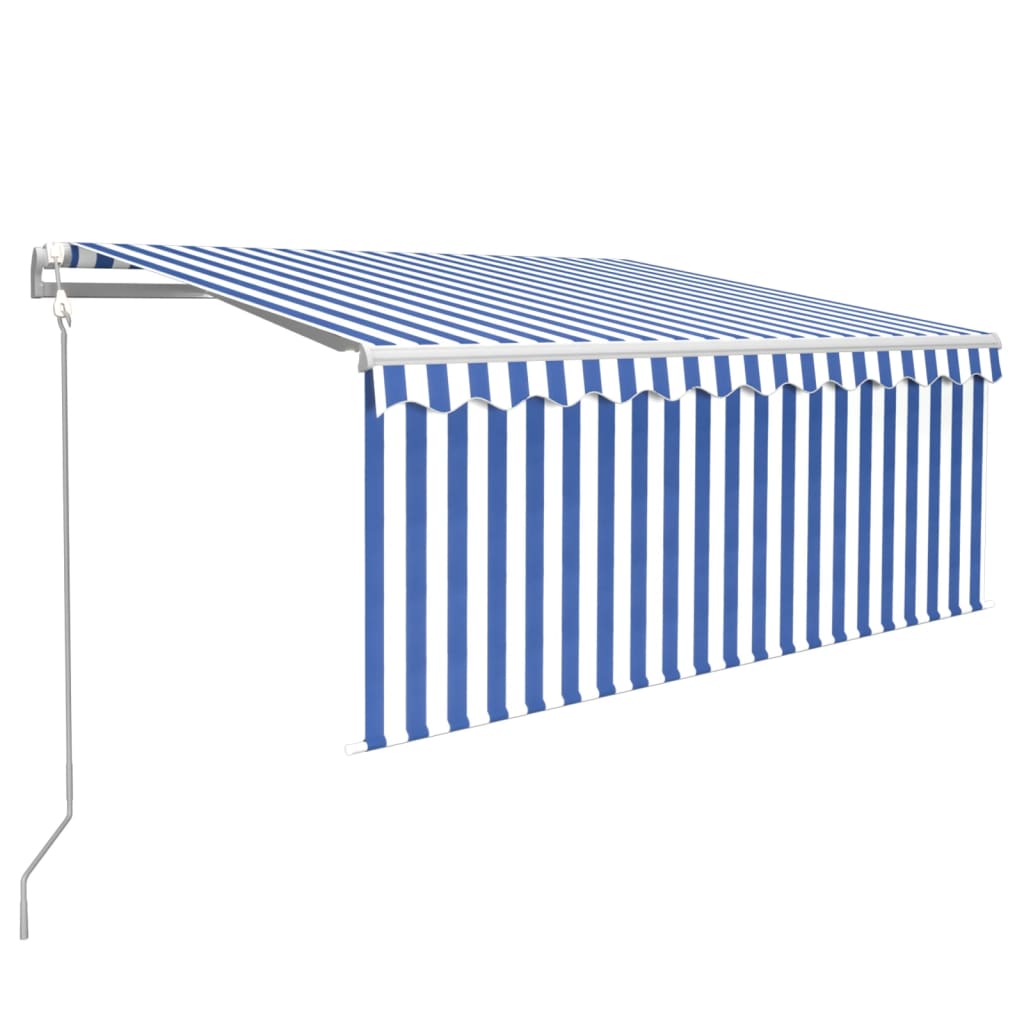 Vidaxl luifel exponierbar mit Roller Blind 3x2,5 m blau weiß