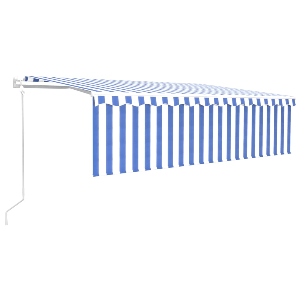 Vidaxl luifel exponierbar mit Roller Blind 5x3m Blau und Weiß