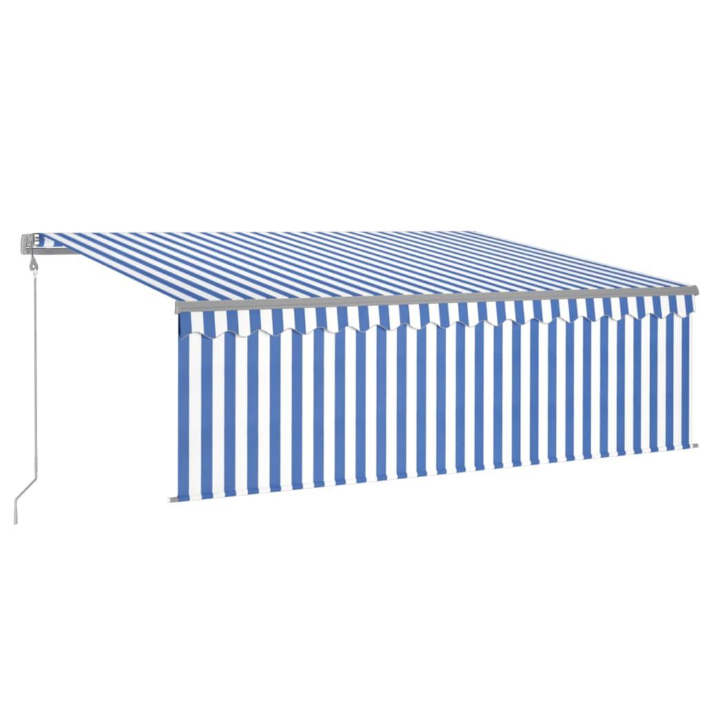 Vidaxl luifel exponierbar mit Roller Blind 4x3 m blau weiß