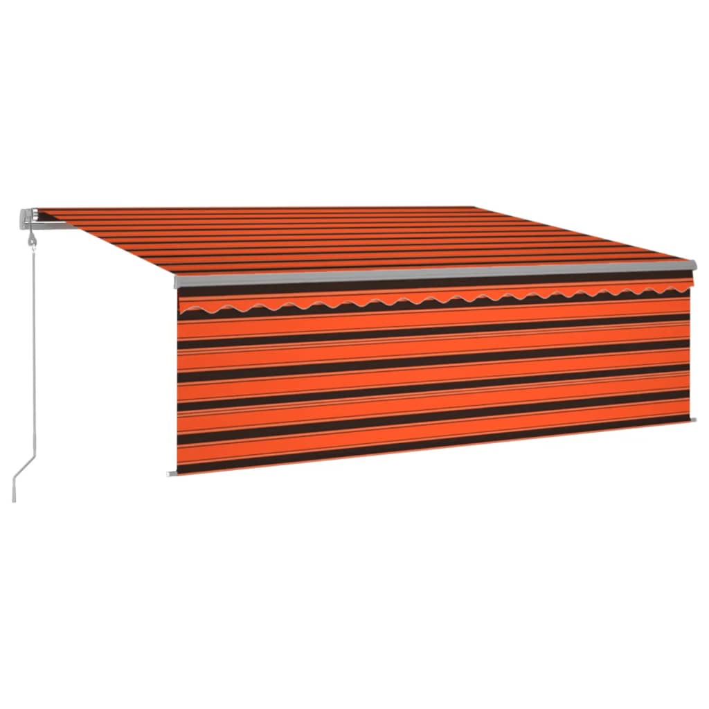 VidaXL Markise mit Rollo, LED und Windsensor 4x3 m Orange und Braun