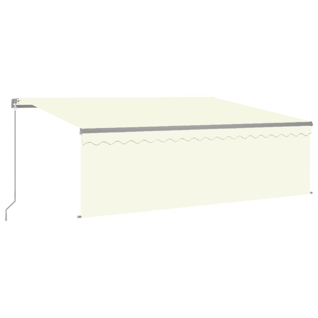 Vidaxl luifel manuell ausziehbar mit Roller Blind LED 4,5 x 3 m Creme