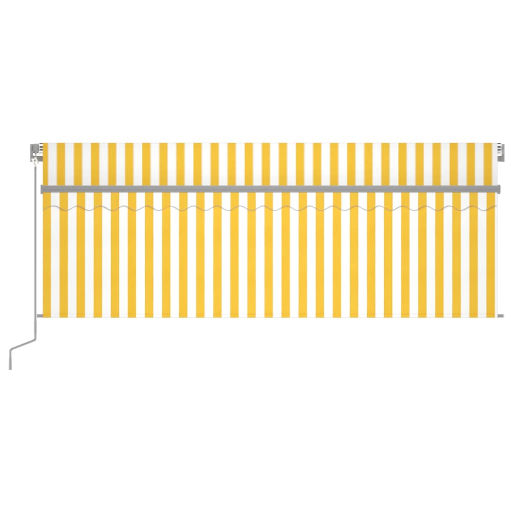 Vidaxl Luifel mit Rollenblind-, LED- und Windsensor 4,5x3 m gelb und weiß