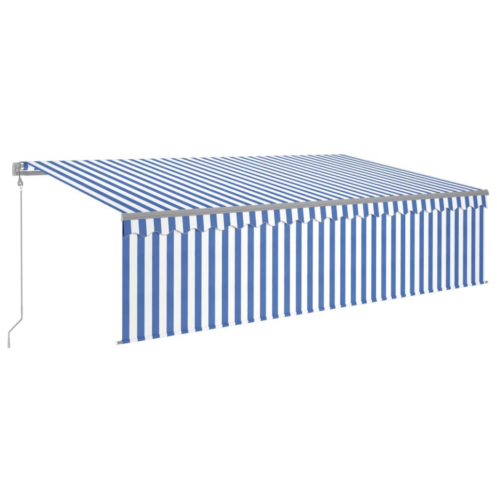 Vidaxl luifel exponierbar mit Roller Blind 5x3m Blau und Weiß