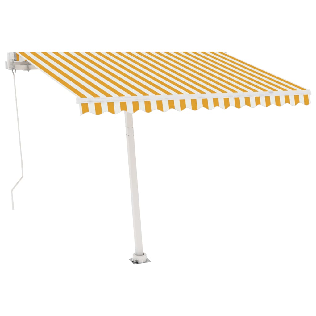 Vidaxl Luifel distanziert sich manuell 300x250 cm gelb und weiß