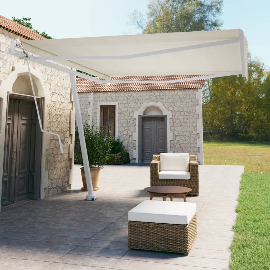 Vidaxl luifel kostenlos -ausstehende automatische 400x350 cm creme -gelenkt