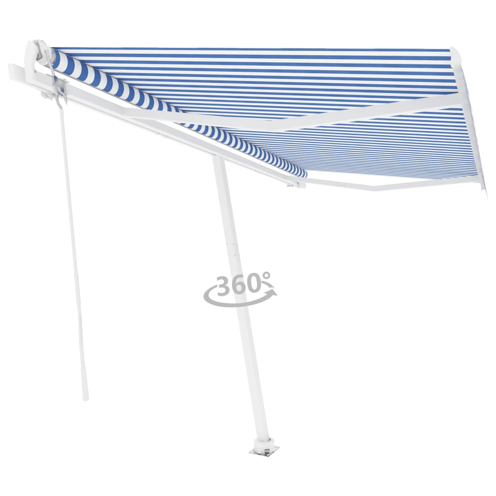 Vidaxl luifel kostenlos -Automatisch 450 x 350 cm blau und weiß