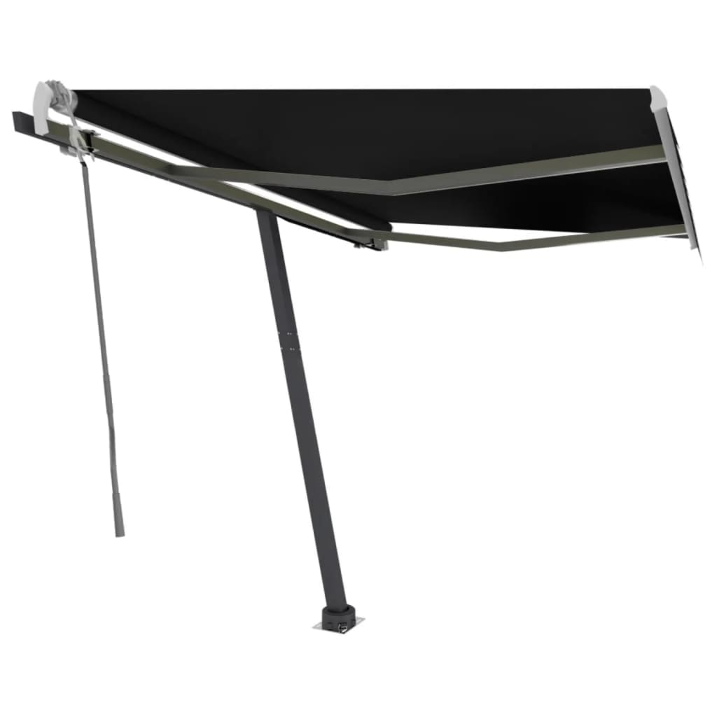 Vidaxl luifel manuell erweiterbar mit LED 300x250 cm Anthrazitfarbe