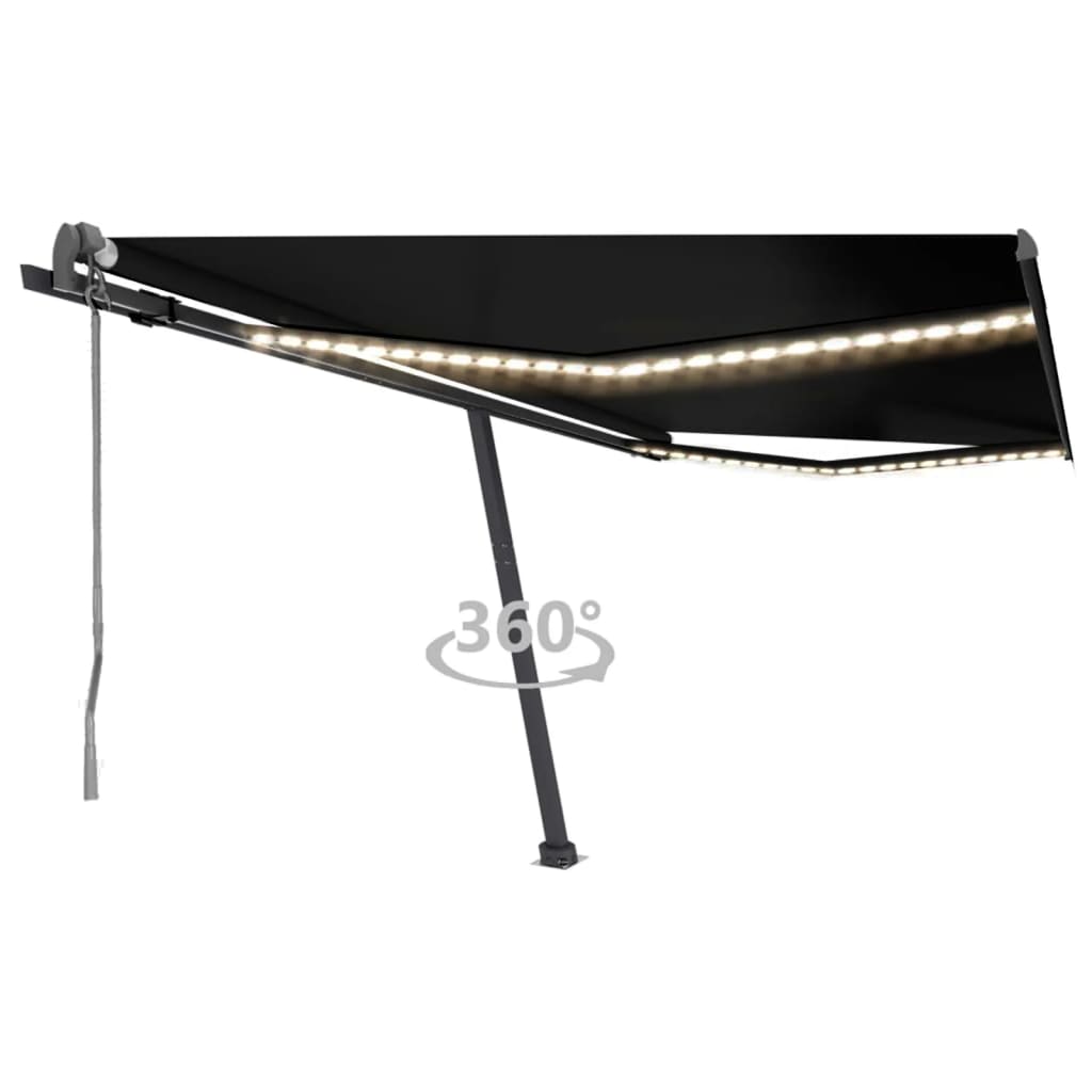 Vidaxl Luifel Automatik mit LED- und Windsensor 450x300 cm Anthrazit