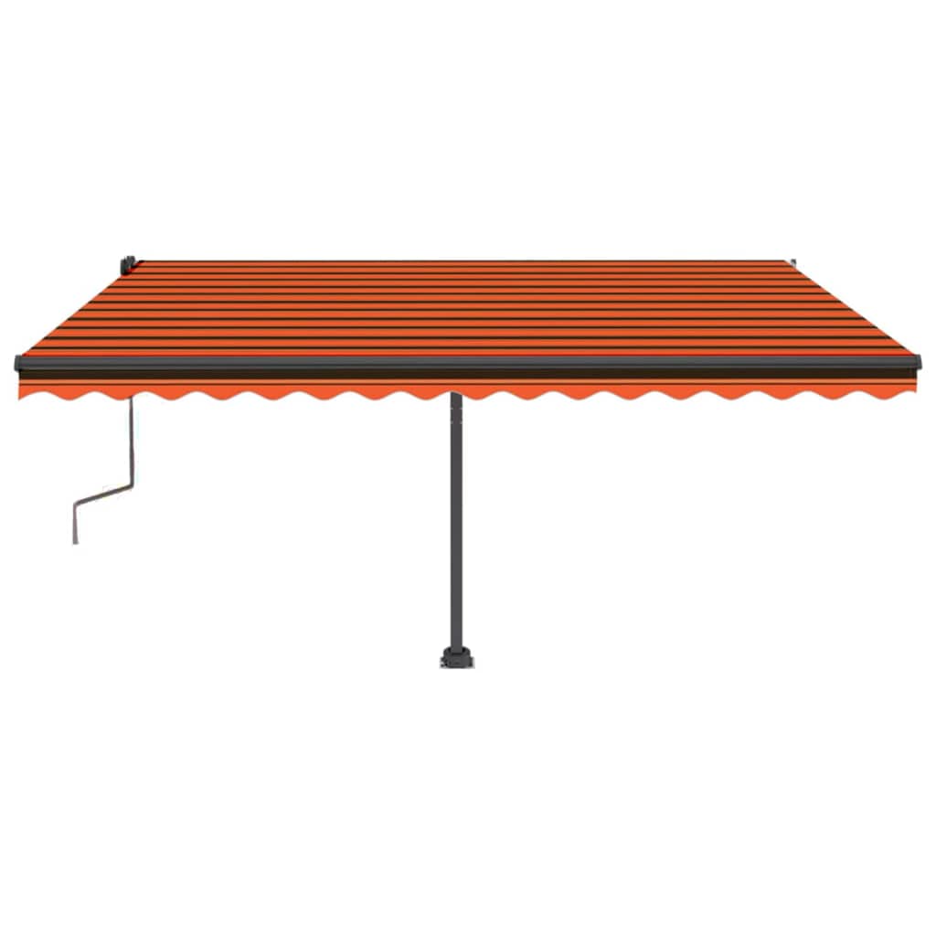 Vidaxl luifel distanziert manuell erstreckt sich 450 x 350 cm orange Braun