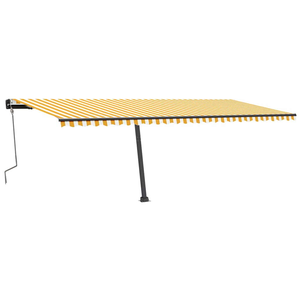 Vidaxl Luifel manuell ausziehbar mit LED 600x350 cm gelb und weiß