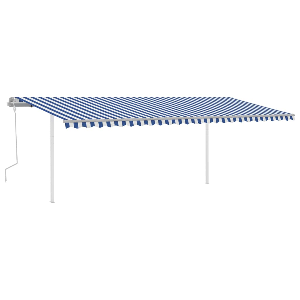 Vidaxl luifel manuell ausziehbar mit LED 6x3 m blau und weiß