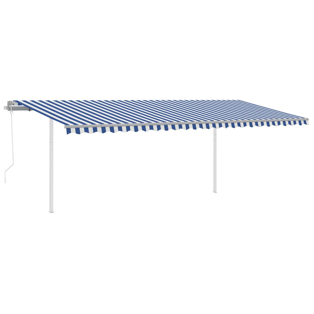 Vidaxl Luifel Automatik mit LED- und Windsensor 6x3 m blau und weiß