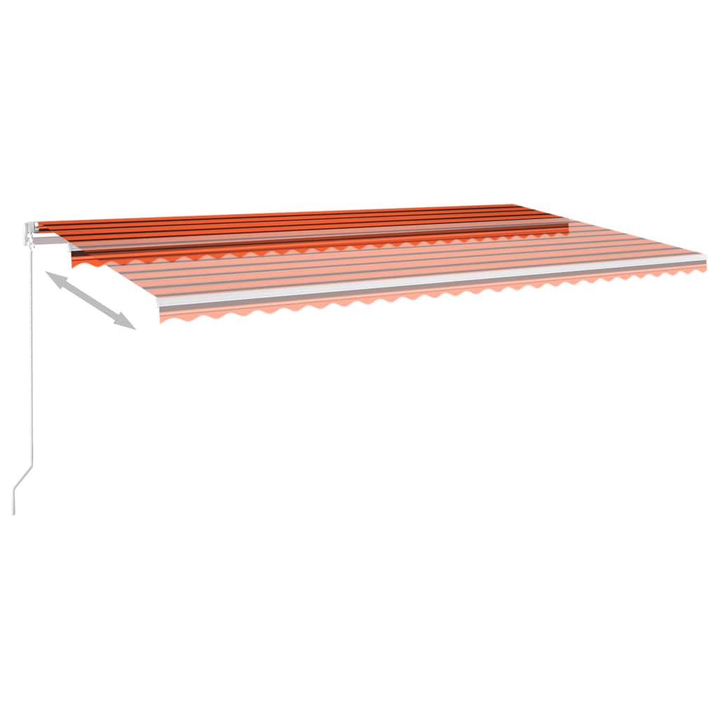 Vidaxl Luifel Automatik mit LED- und Windsensor 6x3 m orange und braun