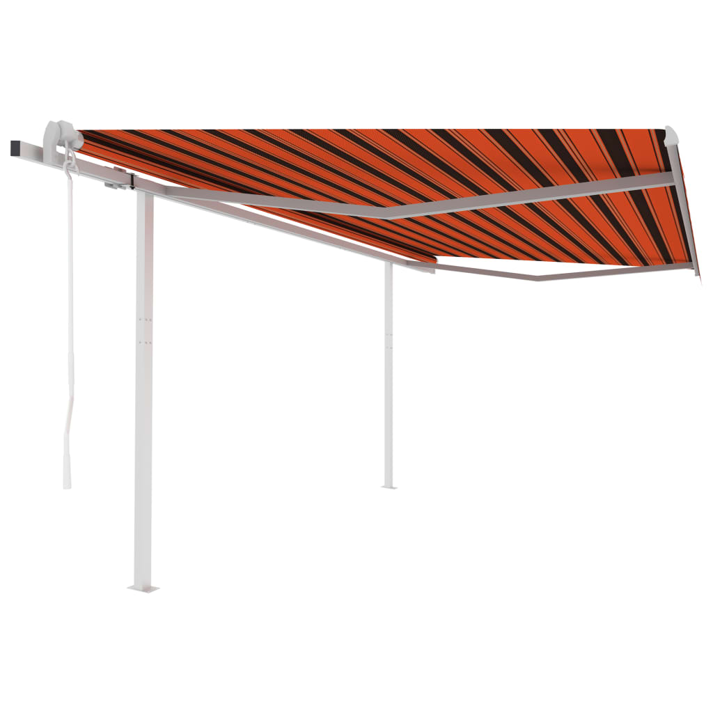 Vidaxl luifel exponierbar mit Posts 4x3,5 M Orange Braun