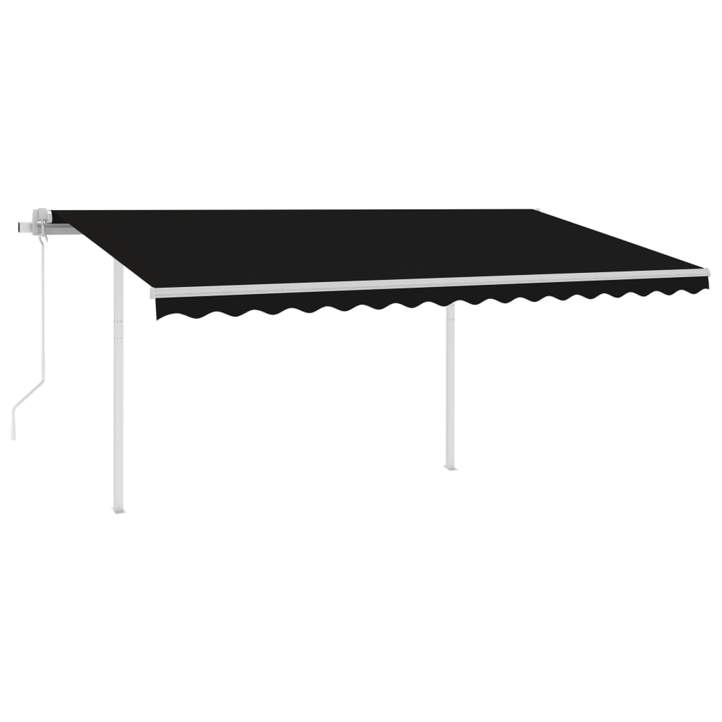 Vidaxl Luifel Automatik mit LED- und Windsensor 4x3,5 m Anthrazit