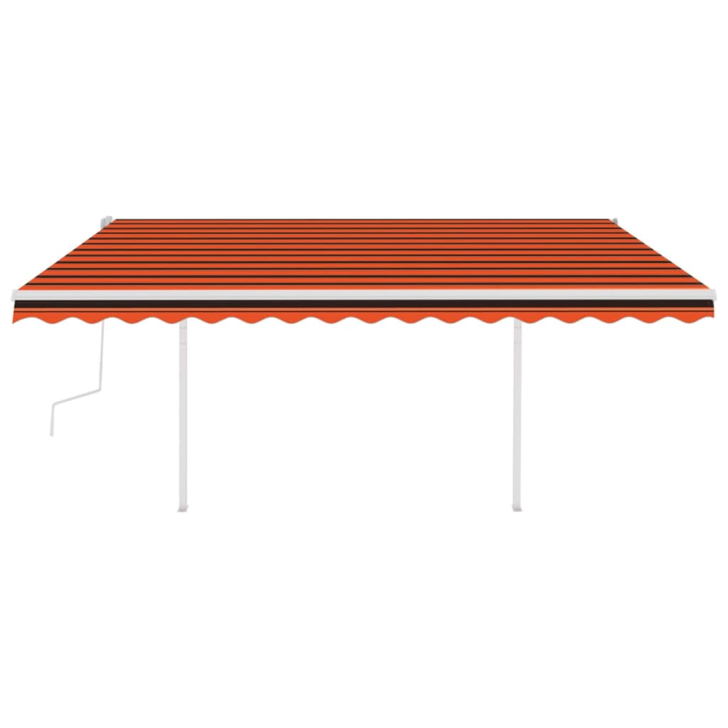 Vidaxl luifel mit LED mit 4,5 x 3,5 m orange und braun