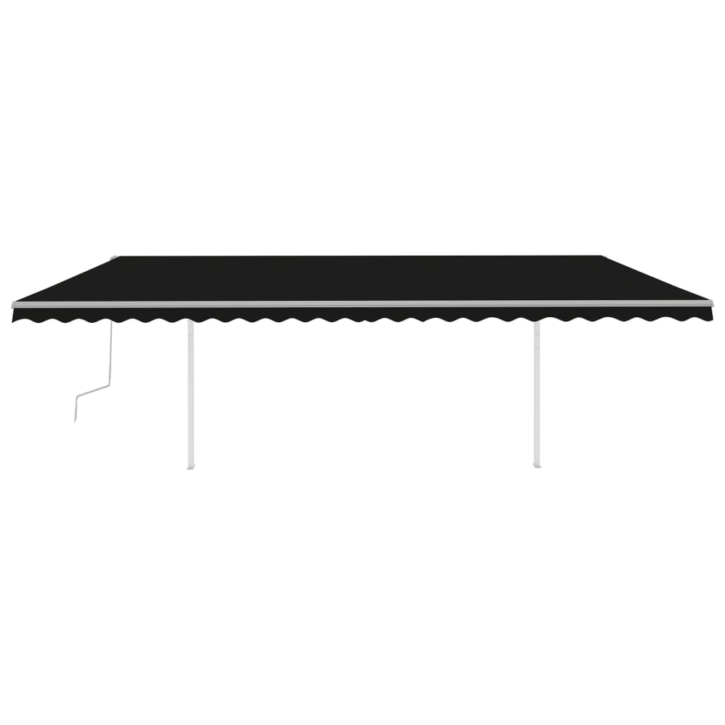 Vidaxl luifel mit LED mit 6 x 3,5 m Anthrazit -Colored manuell erweiterbar