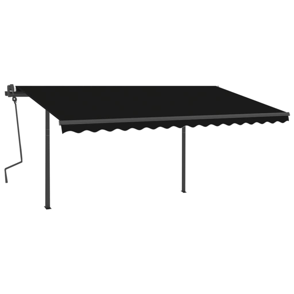 VidaXL Manuell ausziehbare Markise mit Pfosten 4x3 m Anthrazit