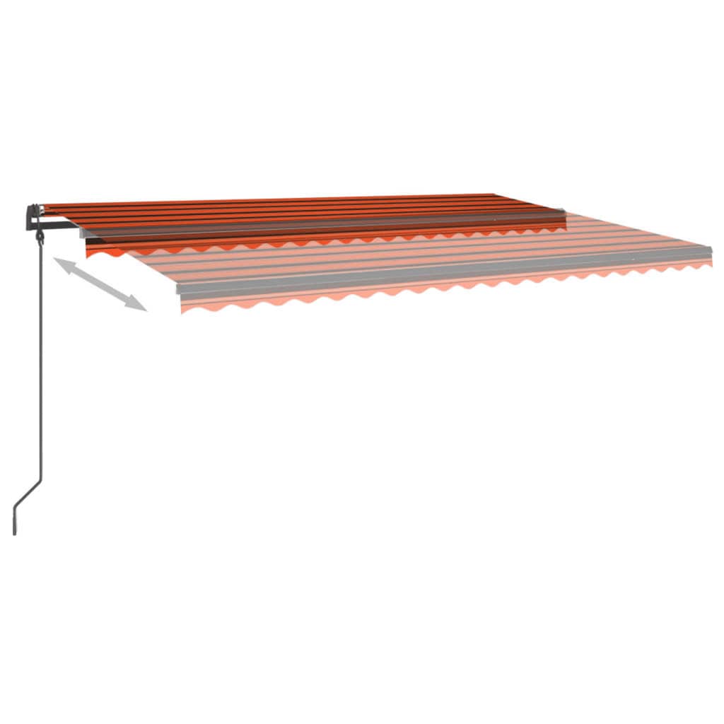 VidaXL Markisenautomatik mit LED und Windsensor 5x3 m Orange und Braun